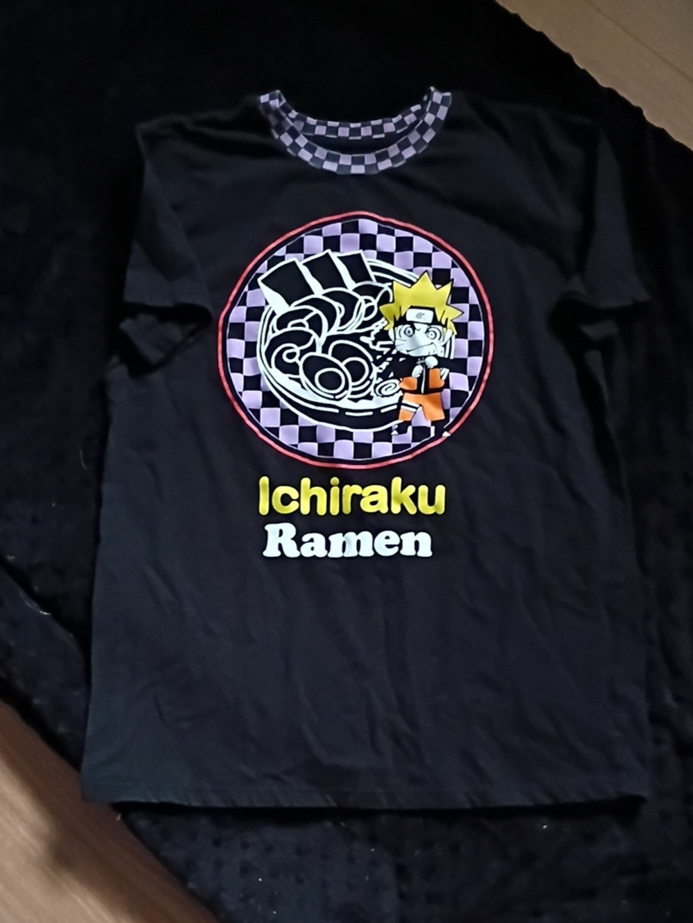 Juniors Black Ichiraku Ramen Graphic Tee with Naruto Character